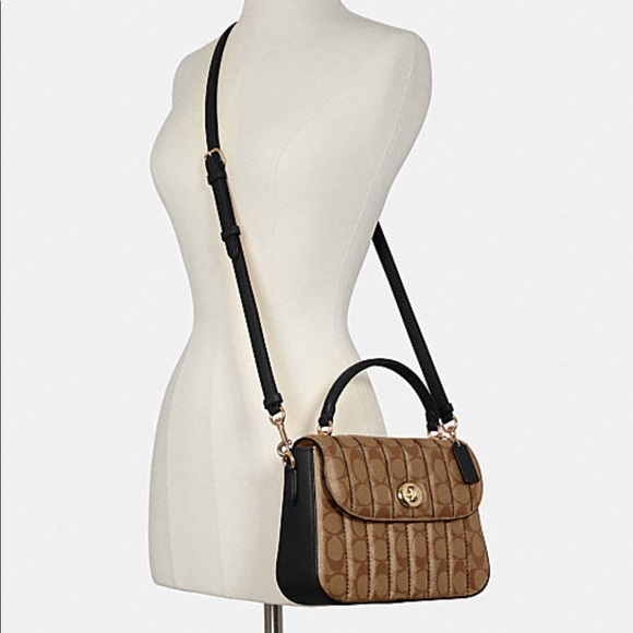 Coach Marlie Top Handle Satchel Crossbody In Sig Canvas Bag $450 - Picture 5 of 13